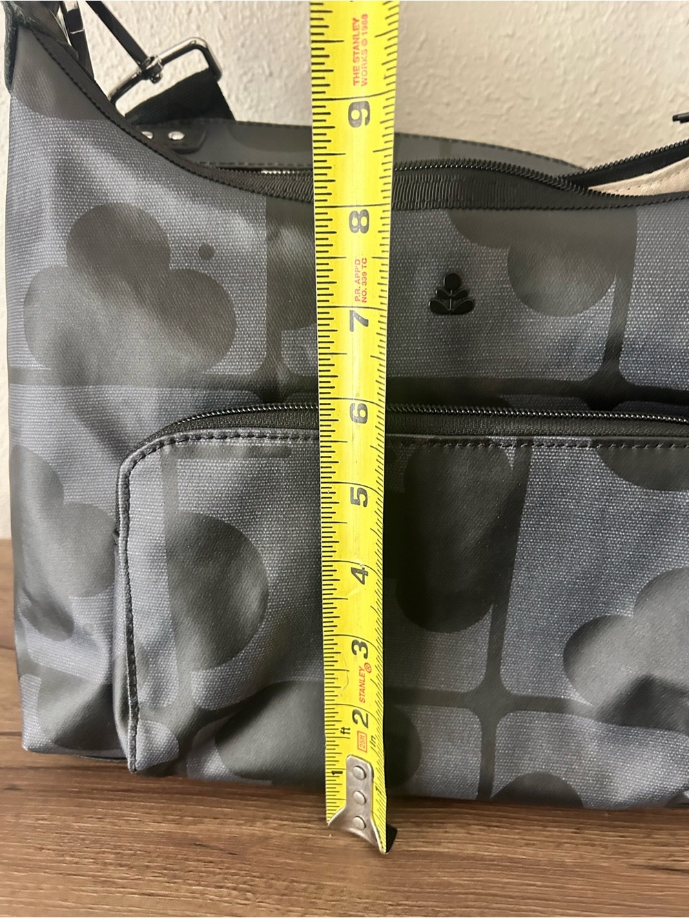Orla Kiely coated cotton double strap hobo bag crossbody in elephant maze print - Picture 12 of 12